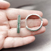 Argolla Huggie 02.267.0093.6.30 Rodio Laminado, con Zirconia Cubica Verde, Pulido, Rodinado