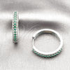 Argolla Huggie 02.267.0093.6.30 Rodio Laminado, con Zirconia Cubica Verde, Pulido, Rodinado