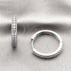 Argolla Huggie 02.267.0093.8.30 Rodio Laminado, con Zirconia Cubica Amatista, Pulido, Rodinado