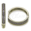 Argolla Huggie 02.267.0093.8.30 Rodio Laminado, con Zirconia Cubica Amatista, Pulido, Rodinado