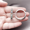 Argolla Huggie 02.267.0093.9.30 Rodio Laminado, con Zirconia Cubica Multicolor, Pulido, Rodinado