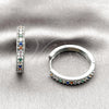 Argolla Huggie 02.267.0093.9.30 Rodio Laminado, con Zirconia Cubica Multicolor, Pulido, Rodinado