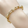Pulsera Elegante 03.284.0065.07 Oro Laminado, Pulido, Tono Dorado (Grosor 08.3 MM, 8 Pulgadas de Largo)