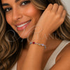 Pulsera Tennis 03.283.0579.1.07 Rodio Laminado, Diseño de Oja, con Zirconia Cubica Multicolor, Pulido, Rodinado (Grosor 08.5 MM, 7 Pulgadas de Largo)
