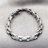 Pulsera Tennis 03.283.0580.07 Rodio Laminado, con Micro Pave Blanca, Pulido, Rodinado (Grosor 08.6 MM, 8 Pulgadas de Largo)