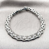 Pulsera Tennis 03.283.0582.07 Rodio Laminado, con Zirconia Cubica Blanca, Pulido, Rodinado (Grosor 07.6 MM, 8 Pulgadas de Largo)