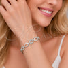 Pulsera Elegante 03.283.0590.07 Rodio Laminado, Diseño de Gota, con Zirconia Cubica Blanca, Pulido, Rodinado (Grosor 08.2 MM, 8 Pulgadas de Largo)