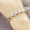 Pulsera Tennis 03.283.0591.07 Rodio Laminado, con Micro Pave Blanca, Pulido, Rodinado (Grosor 10.1 MM, 7 Pulgadas de Largo)