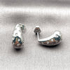 Arete Dormilona 02.283.0154.1 Rodio Laminado, Diseño de Gota y Corazón, con Zirconia Cubica Blanca, Pulido, Rodinado