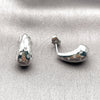Arete Dormilona 02.283.0143.1 Rodio Laminado, Diseño de Gota y Estrella, con Zirconia Cubica Blanca, Pulido, Rodinado