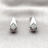 Arete Dormilona 02.283.0418 Rodio Laminado, Diseño de Gota y Estrella, con Zirconia Cubica Blanca, Pulido, Rodinado
