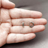 Argolla Huggie 02.310.0122.10 Rodio Laminado, con Micro Pave Blanca, Pulido, Rodinado