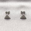 Arete Dormilona 02.100.0129.1 Rodio Laminado, con Micro Pave Blanca, Pulido, Rodinado
