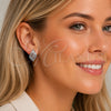 Arete Dormilona 02.100.0130.1 Rodio Laminado, con Micro Pave Blanca, Pulido, Rodinado