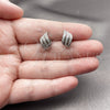 Arete Dormilona 02.100.0130.1 Rodio Laminado, con Micro Pave Blanca, Pulido, Rodinado