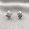 Arete Dormilona 02.100.0130.1 Rodio Laminado, con Micro Pave Blanca, Pulido, Rodinado
