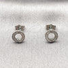 Arete Dormilona 02.100.0134.1 Rodio Laminado, con Micro Pave Blanca, Pulido, Rodinado