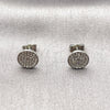 Arete Dormilona 02.100.0135.1 Rodio Laminado, con Micro Pave Blanca, Pulido, Rodinado