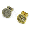 Arete Dormilona 02.100.0135.1 Rodio Laminado, con Micro Pave Blanca, Pulido, Rodinado