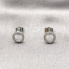 Arete Dormilona 02.100.0136.1 Rodio Laminado, con Micro Pave Blanca, Pulido, Rodinado