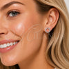Arete Dormilona 02.100.0137.1 Rodio Laminado, con Micro Pave Blanca, Pulido, Rodinado