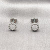 Arete Dormilona 02.100.0137.1 Rodio Laminado, con Micro Pave Blanca, Pulido, Rodinado