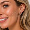Arete Dormilona 02.100.0139 Oro Laminado, con Zirconia Cubica Blanca, Pulido, Tono Dorado