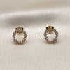 Arete Dormilona 02.100.0139 Oro Laminado, con Zirconia Cubica Blanca, Pulido, Tono Dorado