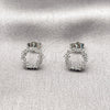 Arete Dormilona 02.100.0139.1 Rodio Laminado, con Zirconia Cubica Blanca, Pulido, Rodinado