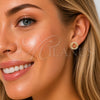 Arete Dormilona 02.100.0140 Oro Laminado, con Zirconia Cubica Blanca, Pulido, Tono Dorado