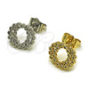 Arete Dormilona 02.100.0140 Oro Laminado, con Zirconia Cubica Blanca, Pulido, Tono Dorado