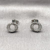 Arete Dormilona 02.100.0140.1 Rodio Laminado, con Zirconia Cubica Blanca, Pulido, Rodinado