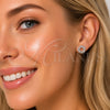 Arete Dormilona 02.100.0141.1 Rodio Laminado, con Micro Pave Blanca, Pulido, Rodinado
