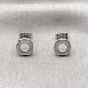 Arete Dormilona 02.100.0141.1 Rodio Laminado, con Micro Pave Blanca, Pulido, Rodinado