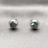 Arete Dormilona 02.100.0118.2 Rodio Laminado, Diseño de Bola, Pulido, Rodinado