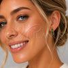Argolla Huggie 02.413.0006.2.18 Oro Laminado, con Zirconia Cubica Verde, Pulido, Tono Dorado