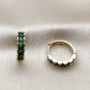 Argolla Huggie 02.413.0006.2.18 Oro Laminado, con Zirconia Cubica Verde, Pulido, Tono Dorado