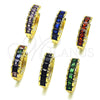 Argolla Huggie 02.413.0006.3.18 Oro Laminado, con Zirconia Cubica Zafiro Azul, Pulido, Tono Dorado