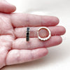 Argolla Huggie 02.413.0006.5.18 Oro Laminado, con Zirconia Cubica Negro, Pulido, Tono Dorado