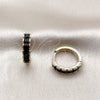 Argolla Huggie 02.413.0006.5.18 Oro Laminado, con Zirconia Cubica Negro, Pulido, Tono Dorado