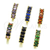 Argolla Huggie 02.413.0007.1.18 Oro Laminado, con Zirconia Cubica Granate, Pulido, Tono Dorado