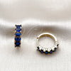 Argolla Huggie 02.413.0007.3.18 Oro Laminado, con Zirconia Cubica Zafiro Azul, Pulido, Tono Dorado