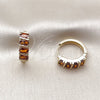 Argolla Huggie 02.210.0025.9.18 Oro Laminado, con Zirconia Cubica Granate, Pulido, Tono Dorado