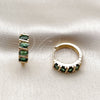 Argolla Huggie 02.210.0025.10.18 Oro Laminado, con Zirconia Cubica Verde, Pulido, Tono Dorado