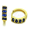 Argolla Huggie 02.210.0025.11.18 Oro Laminado, con Zirconia Cubica Zafiro Azul, Pulido, Tono Dorado