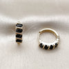 Argolla Huggie 02.210.0025.13.18 Oro Laminado, con Zirconia Cubica Negro, Pulido, Tono Dorado