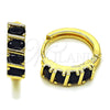 Argolla Huggie 02.210.0025.13.18 Oro Laminado, con Zirconia Cubica Negro, Pulido, Tono Dorado