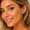 Arete Dormilona 02.266.0092 Rodio Laminado, Diseño de Mariposa, con Zirconia Cubica Blanca, Pulido, Rodinado