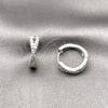 Argolla Huggie 02.266.0106.18 Rodio Laminado, con Zirconia Cubica Blanca, Pulido, Rodinado
