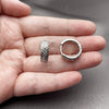 Argolla Huggie 02.266.0107.18 Rodio Laminado, con Zirconia Cubica Blanca, Pulido, Rodinado